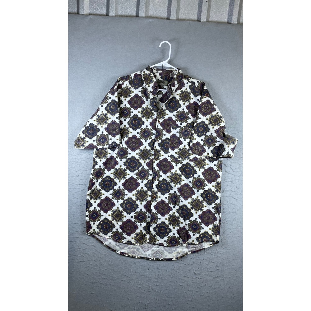 J. Riggins Button Down Shirt Womens Large Multi Color Excellent Paisley Print